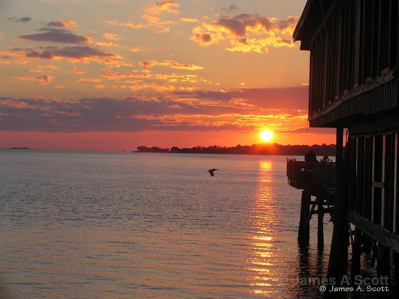 Misc 259a.jpg - Sunset on the Gulf of Mexico Cedar Key, Florida October 2005